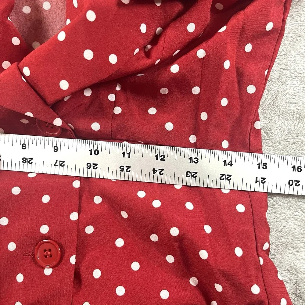 Womens Med Red Polka Dot Romper‎ Dress Retro Style Pinup 1950s 60s Rockabilly - Picture 8 of 10